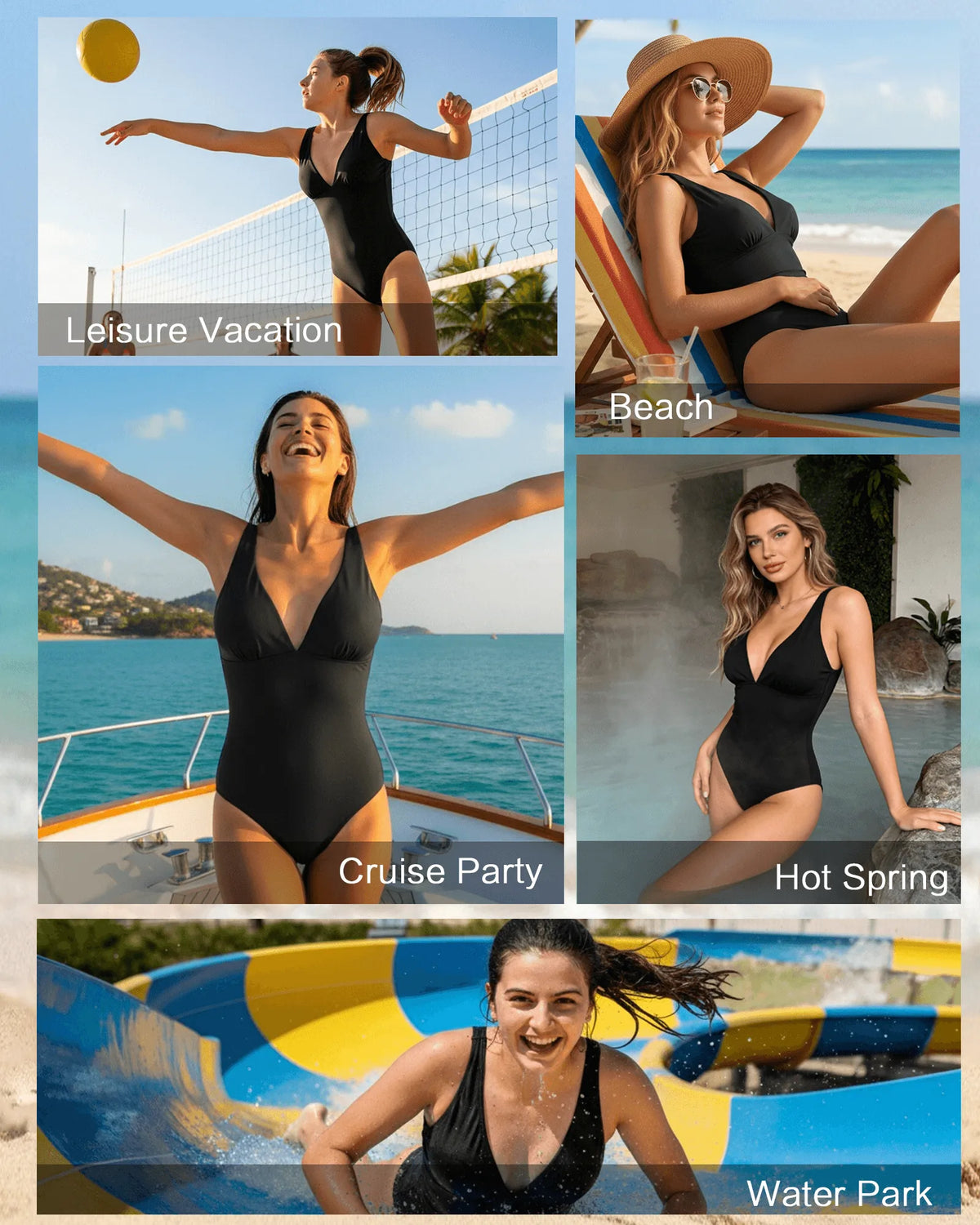 Period V-Neck One Piece Swimsuit (30ml)