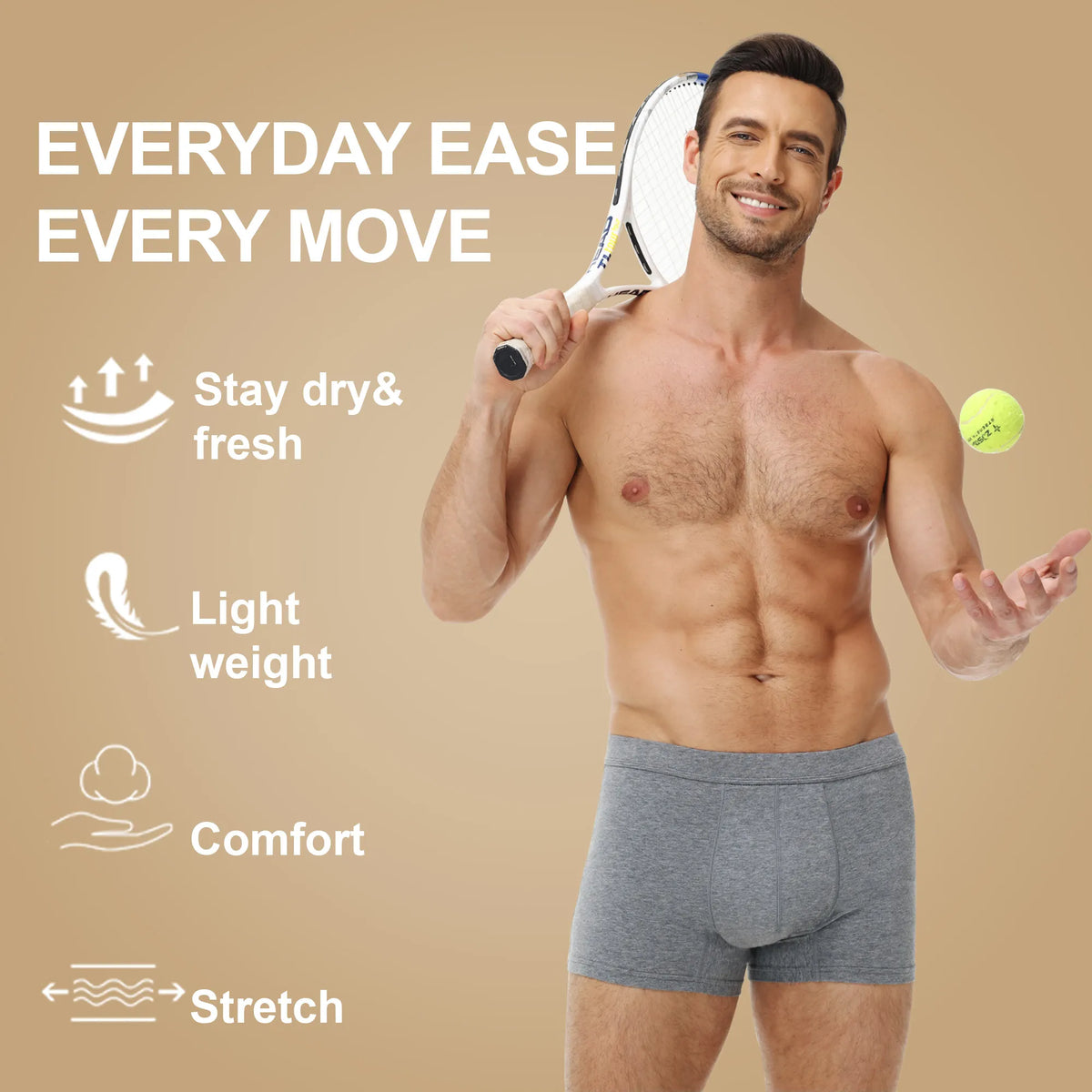 Men's 50ml Incontinence Boxer Briefs (5Pack)
