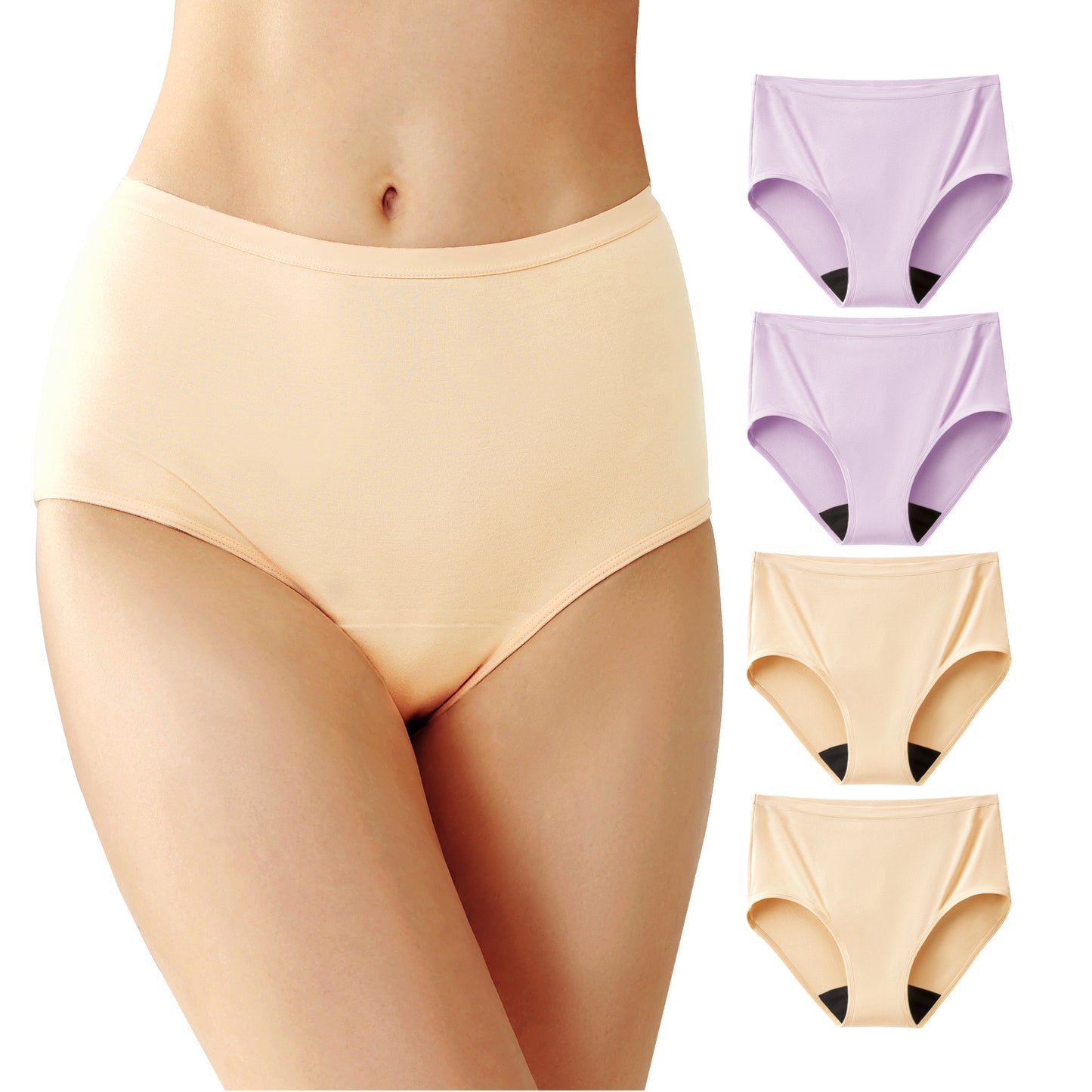 Women's High-Waist Leakproof Panties (4 Pack)