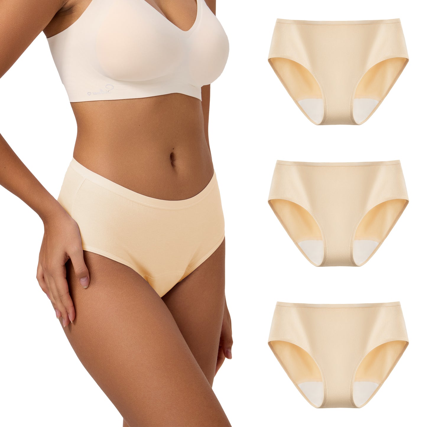 Women's Mid-Waist Leakproof Underwear (3 Pack)