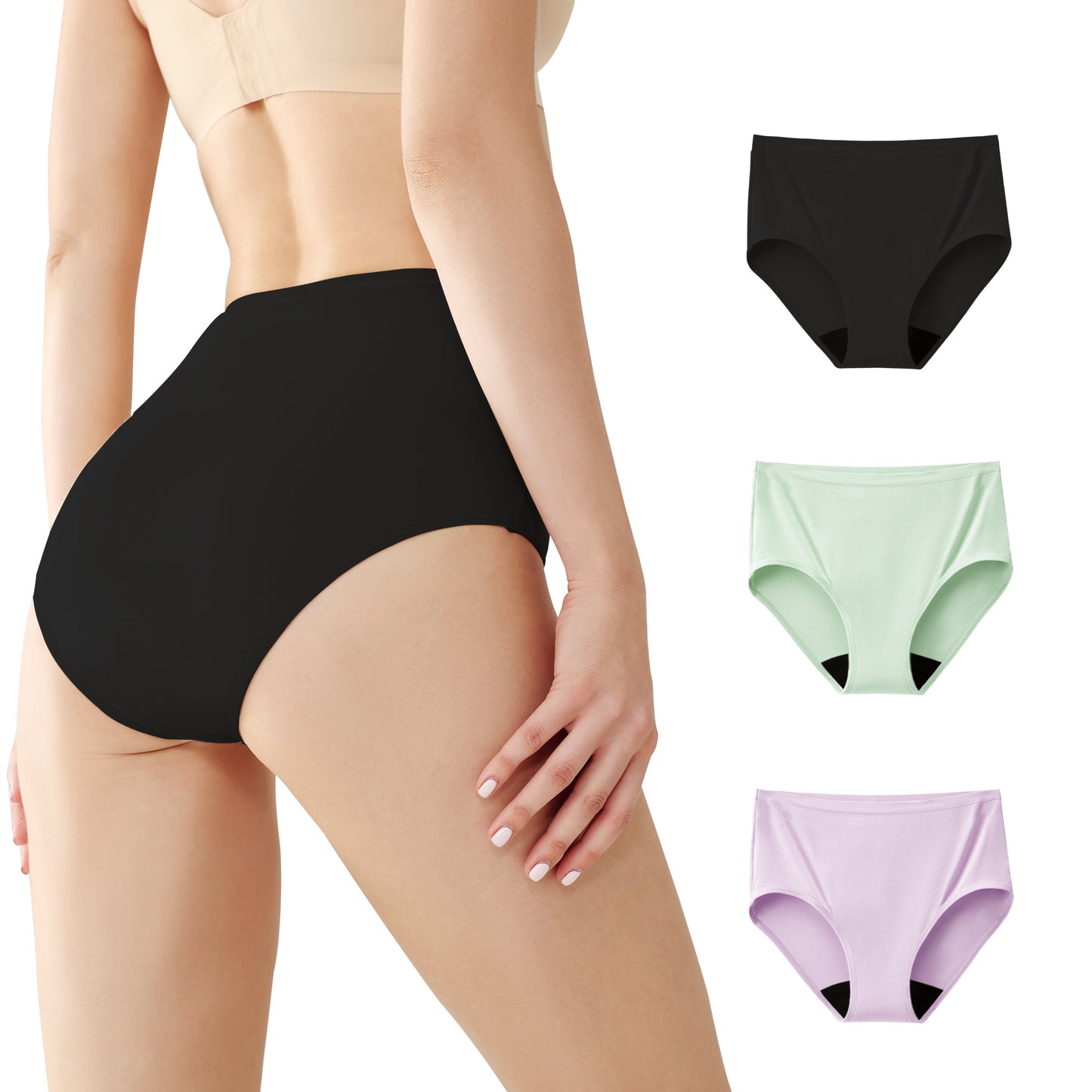 Women's High-Waist Leakproof Underwear 3Pack (50ml)