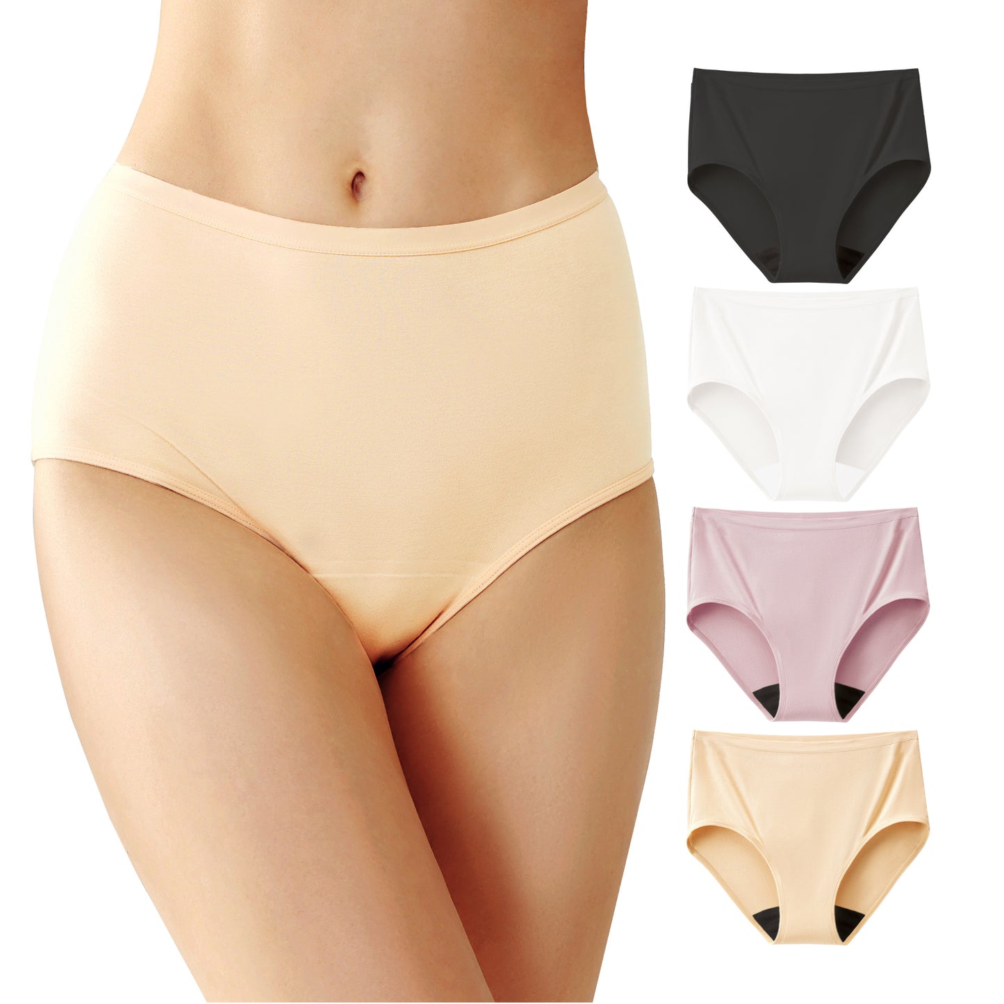 Women's High-Waist Leakproof Panties (4 Pack)