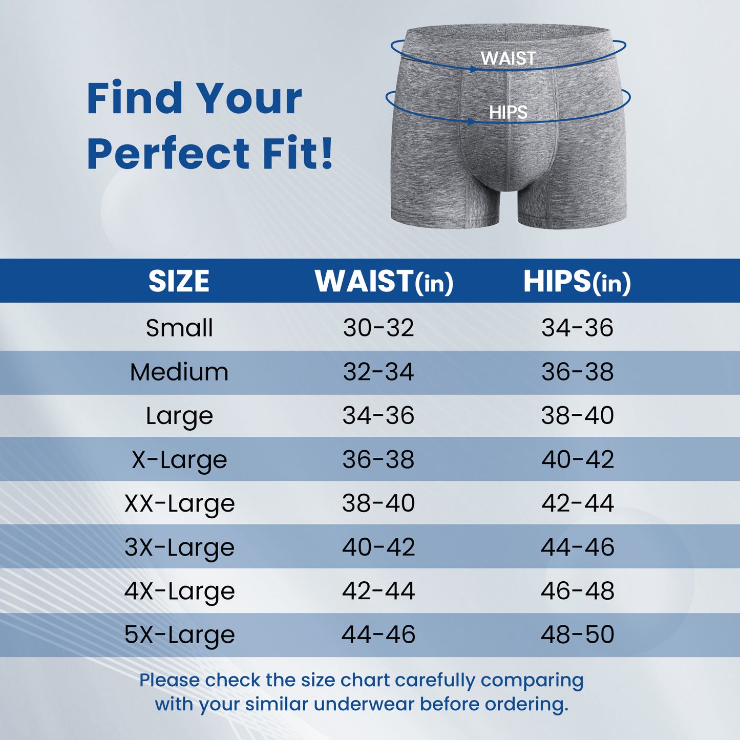 Men's Incontinence Boxer Briefs 3Pack (50ml)