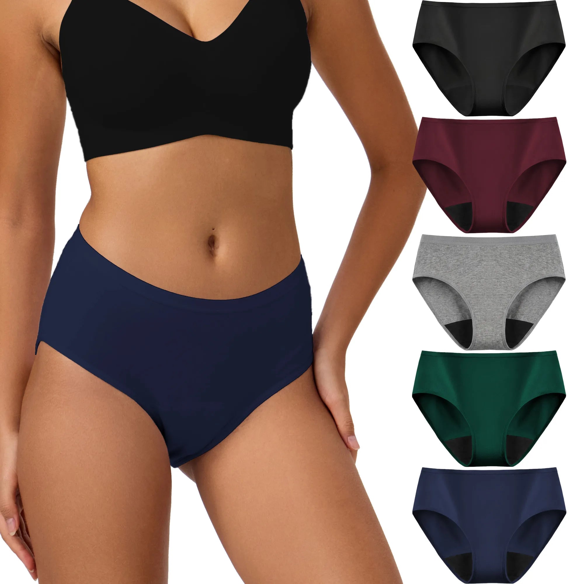 Women's 40ml Mid-Waist Underwear (Black Pad)