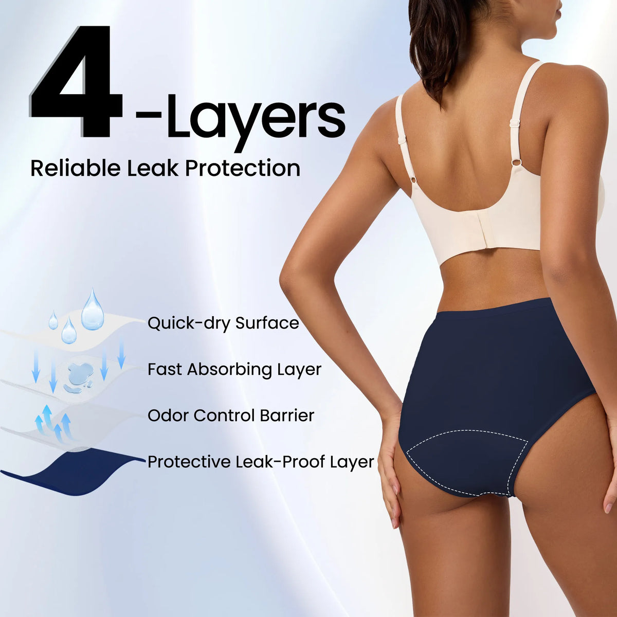 Women's 40ml Mid-Waist Underwear (Black Pad)