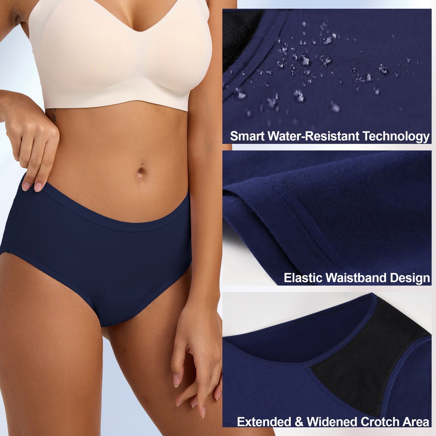 Women's Mid-Waist Leakproof Underwear (40ml)
