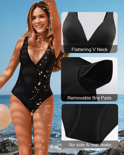 Period V-Neck One Piece Swimsuit (30ml)