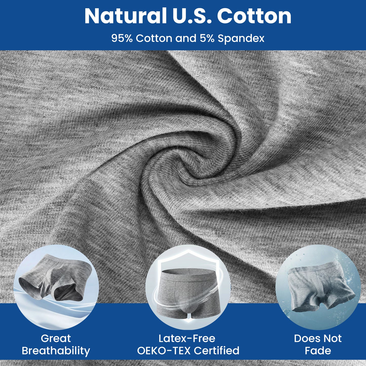 Men's Washable Incontinence Boxer Briefs