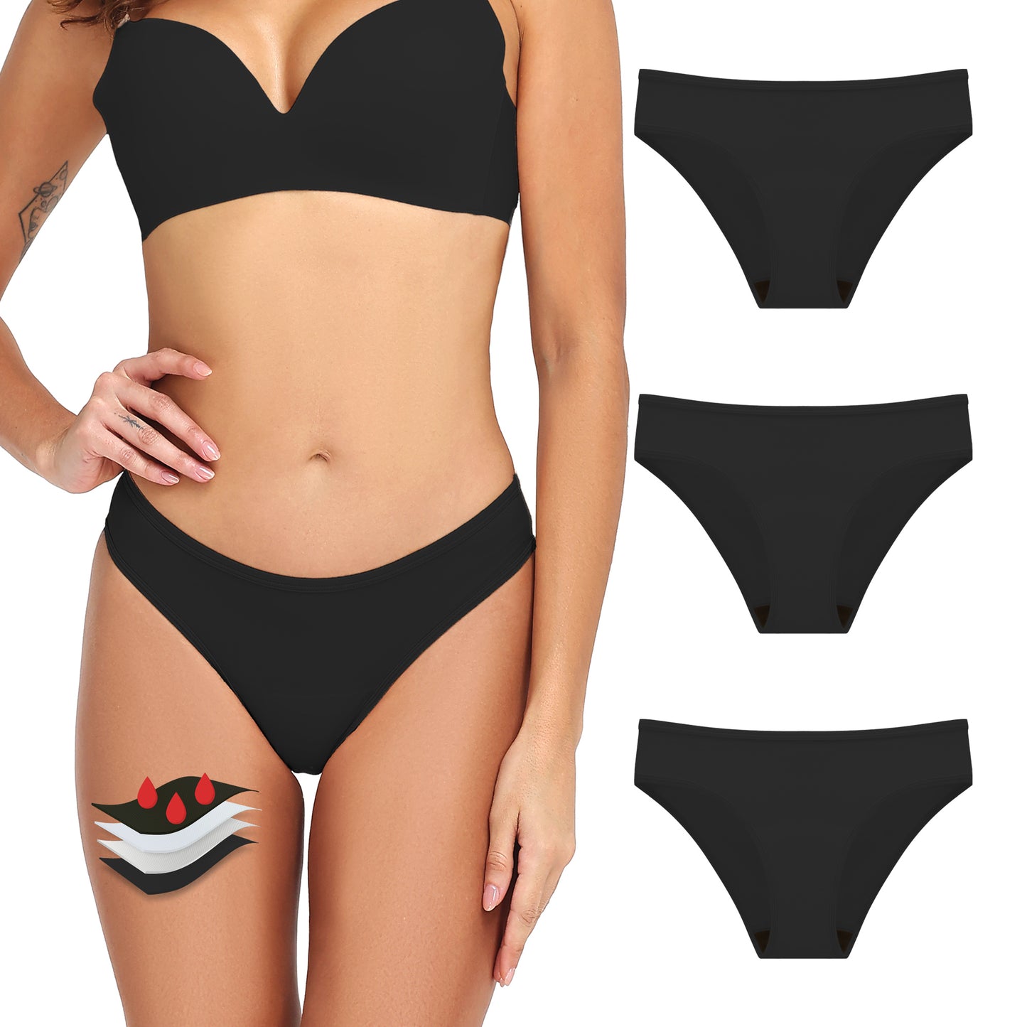 Women's Leakproof Bikini  (3 Pack)