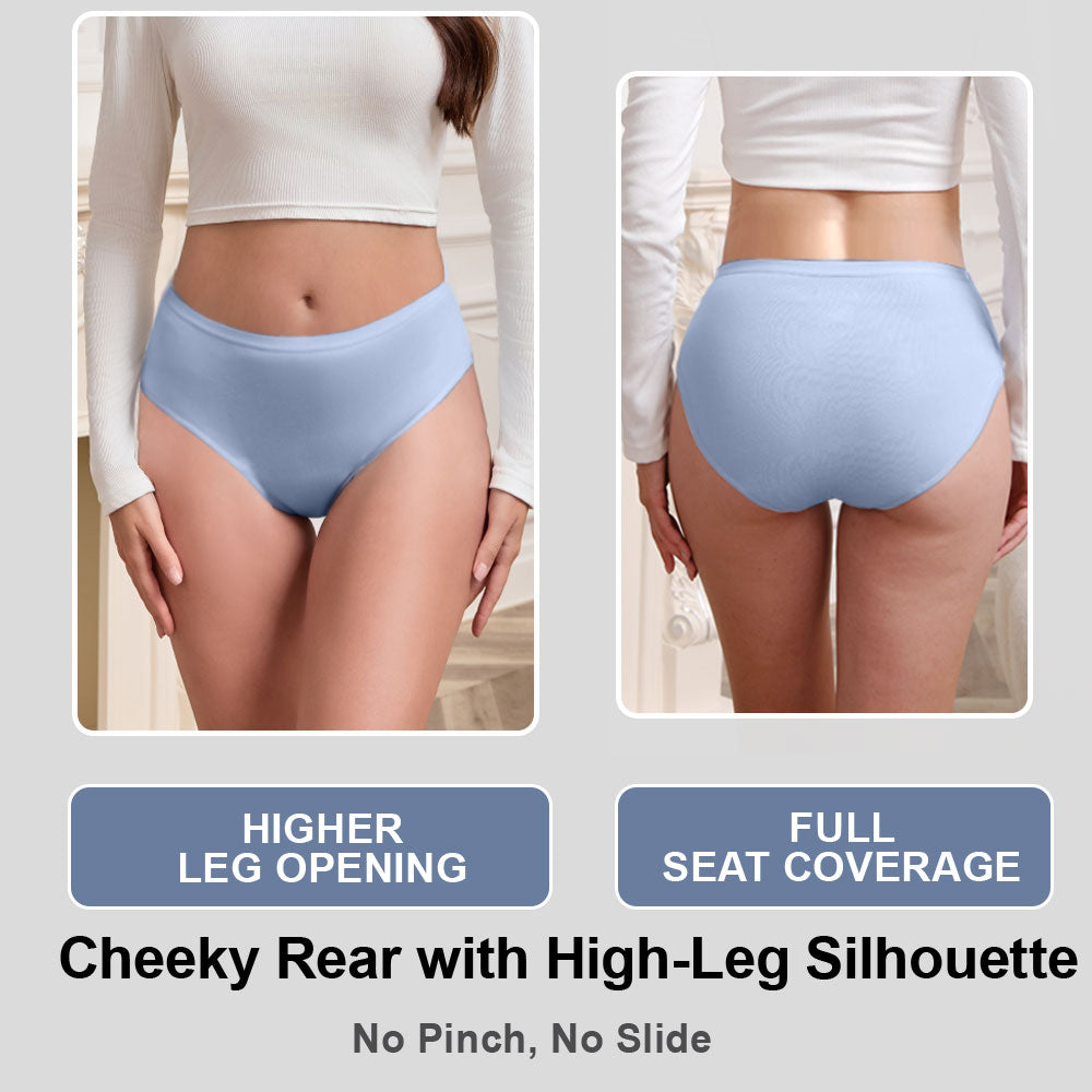 Women's Mid-Waist Cotton Panties (4 Pack)