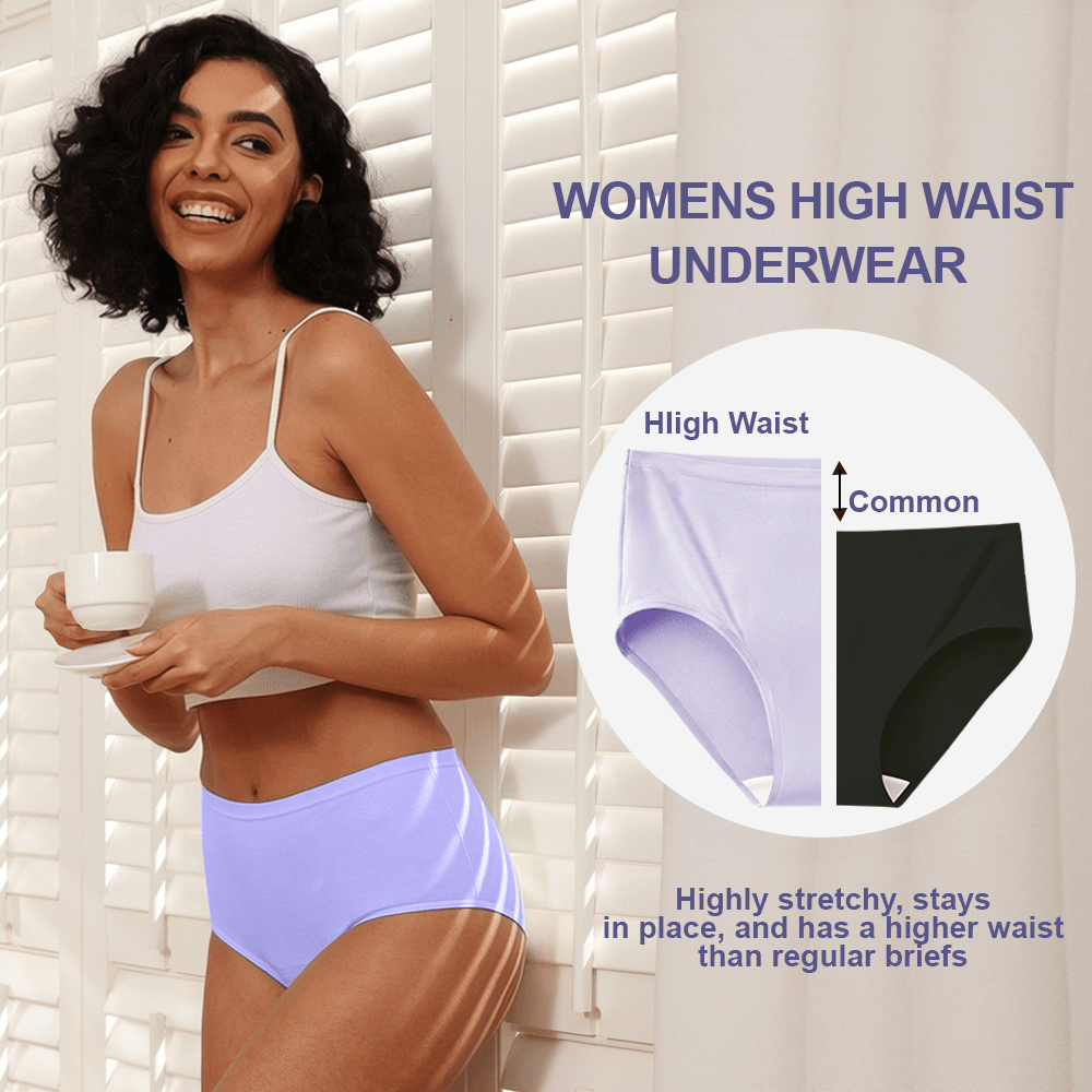 Women's High-Waist Cotton Panties (6 Pack)