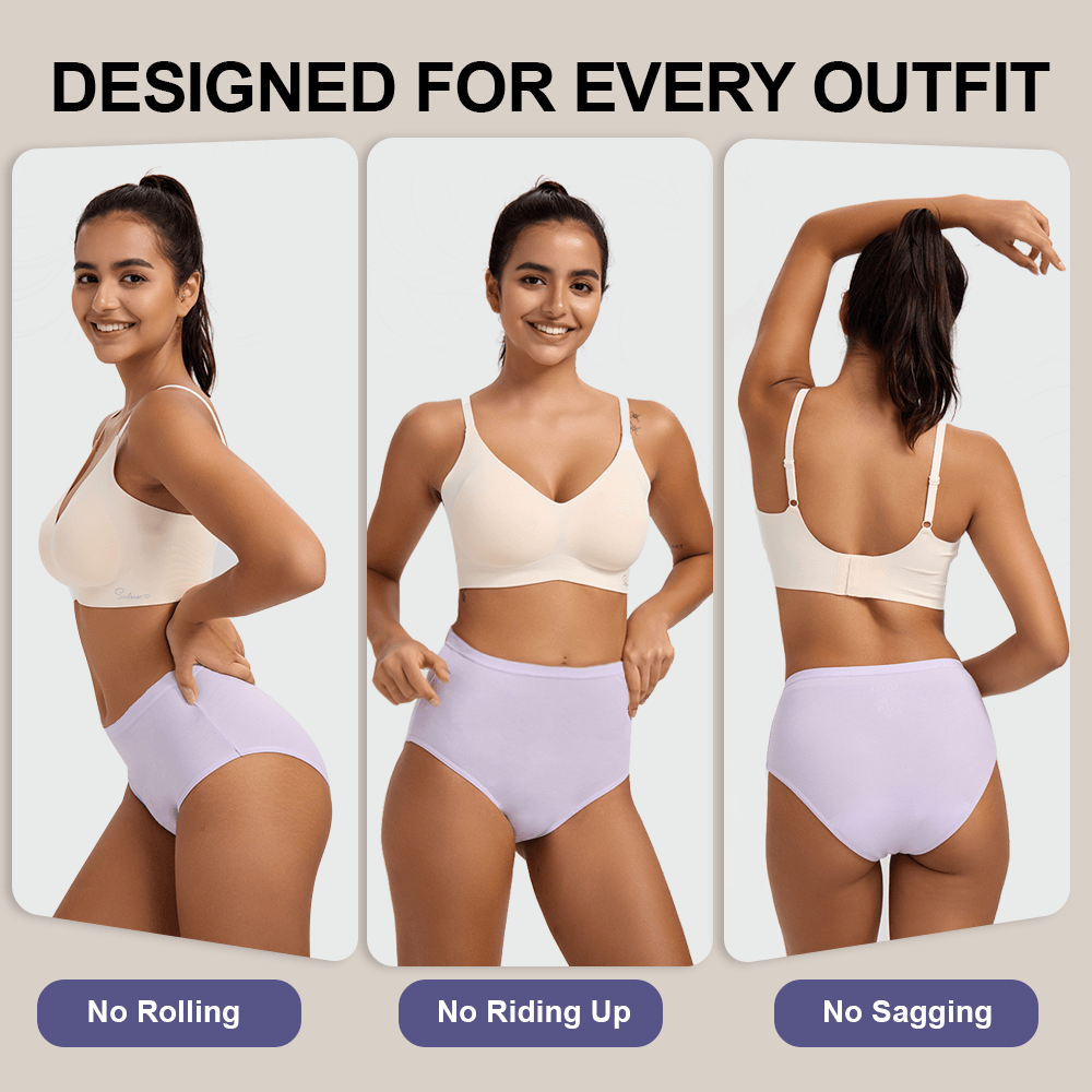 Women's High-Waist Cotton Panties (6 Pack)