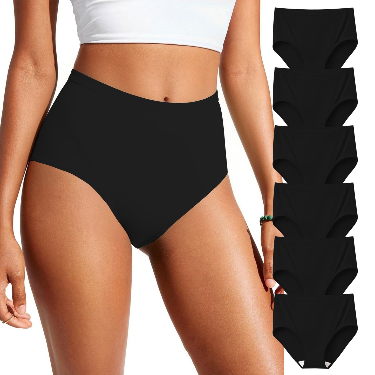 Women's High-Waist Cotton Panties (6 Pack)