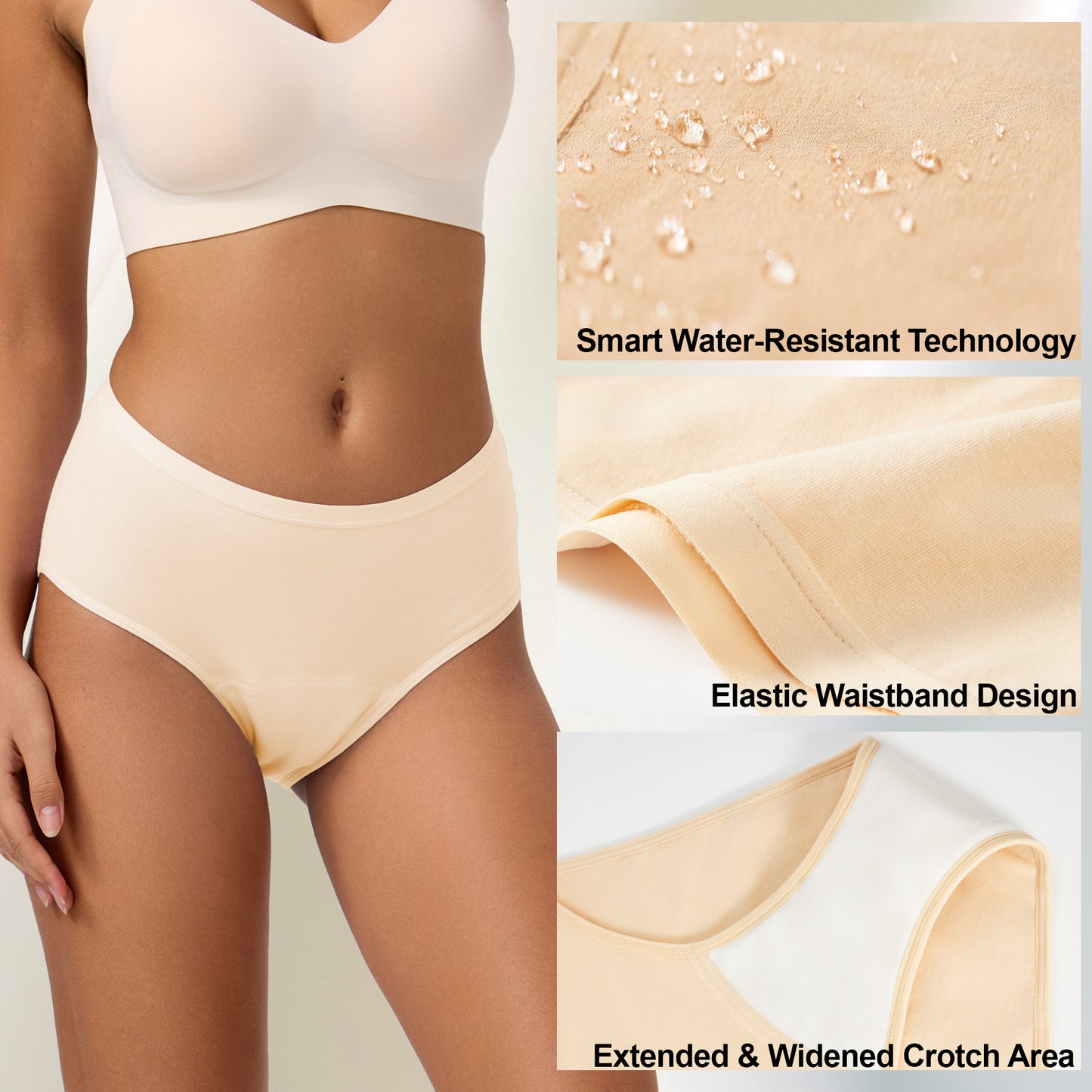 Women's Mid-Waist Leakproof Underwear (3 Pack)