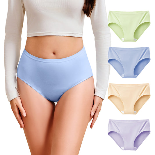 Women's Mid-Waist Cotton Panties (4 Pack)
