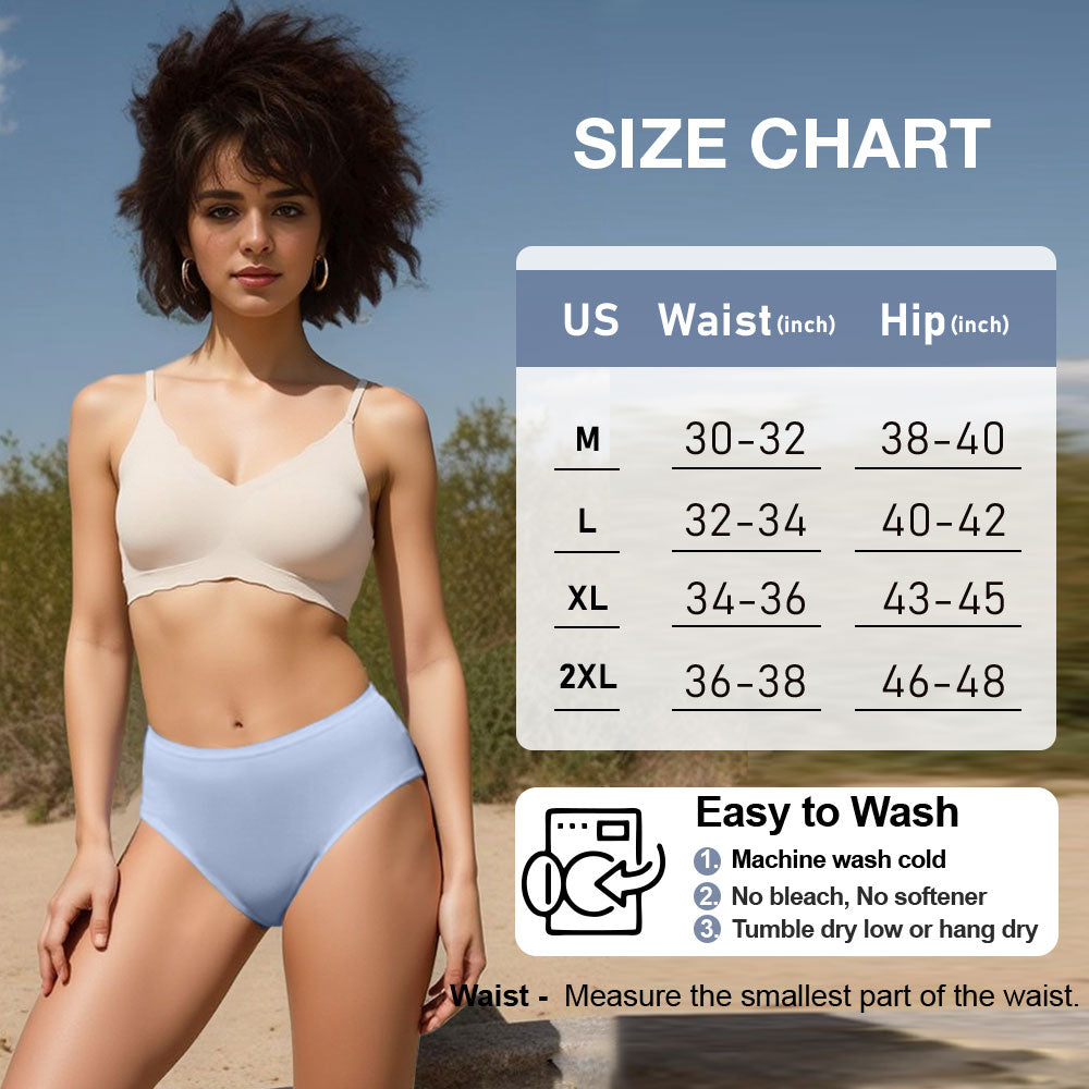 Women's Mid-Waist Cotton Panties (4 Pack)