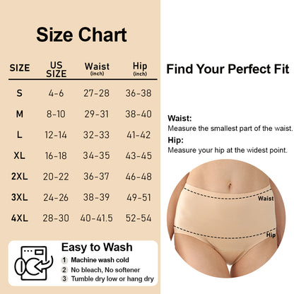 Women's High-Waist Leakproof Underwear 4Pack (50ml)
